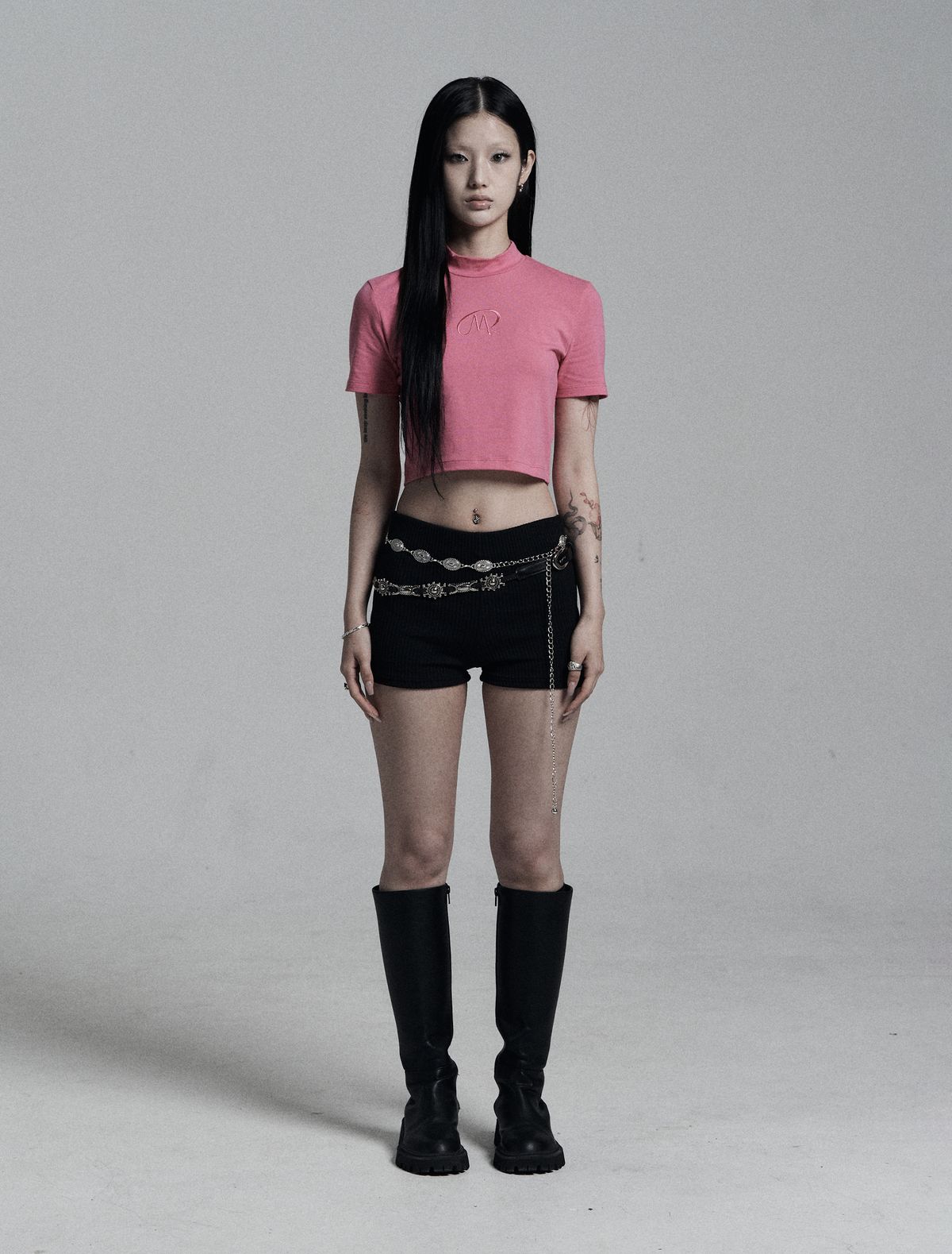미트라(MITRA) 베이직 로고 폴라 반팔티 _ Pink