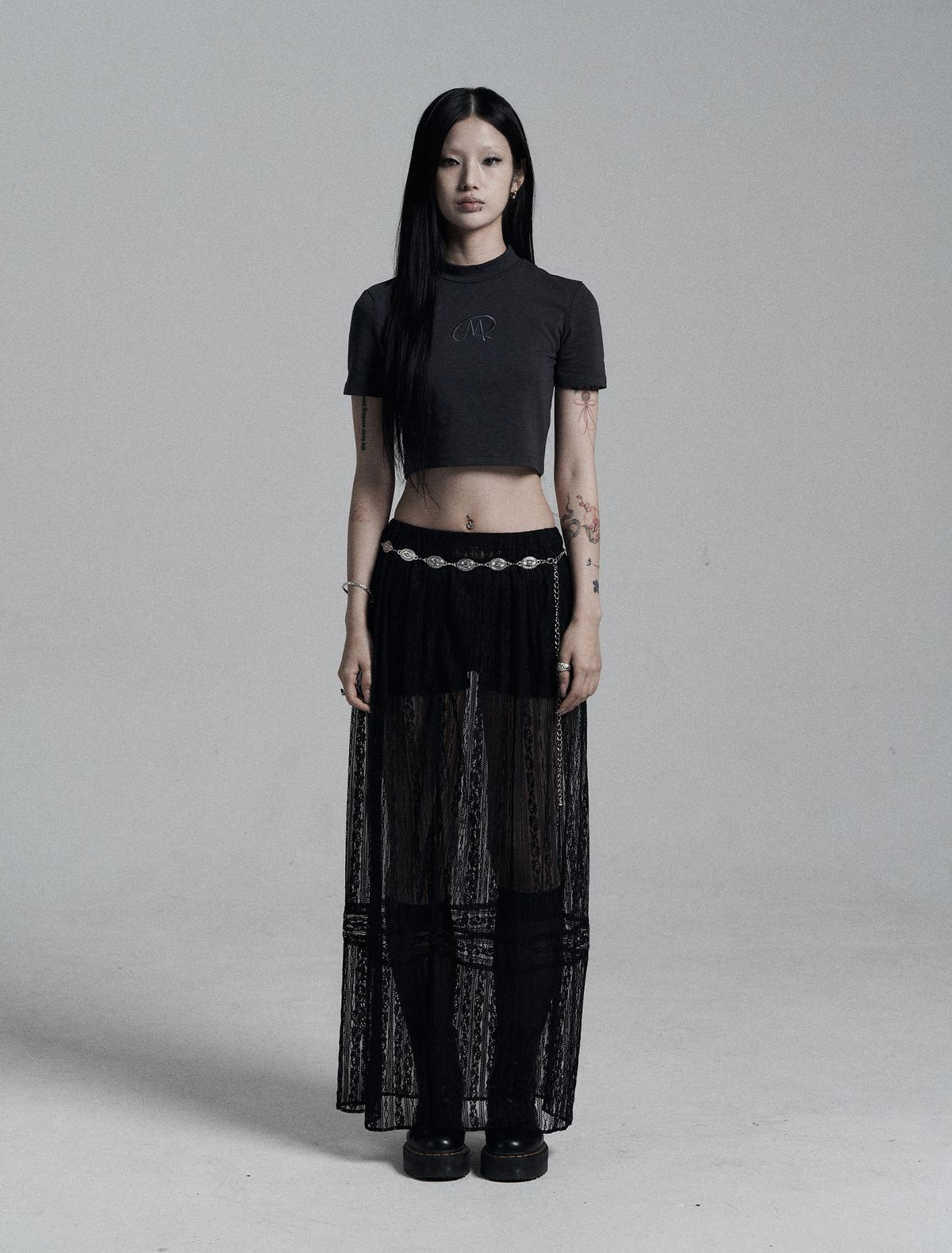 미트라(MITRA) 베이직 로고 폴라 반팔티 _ Grey
