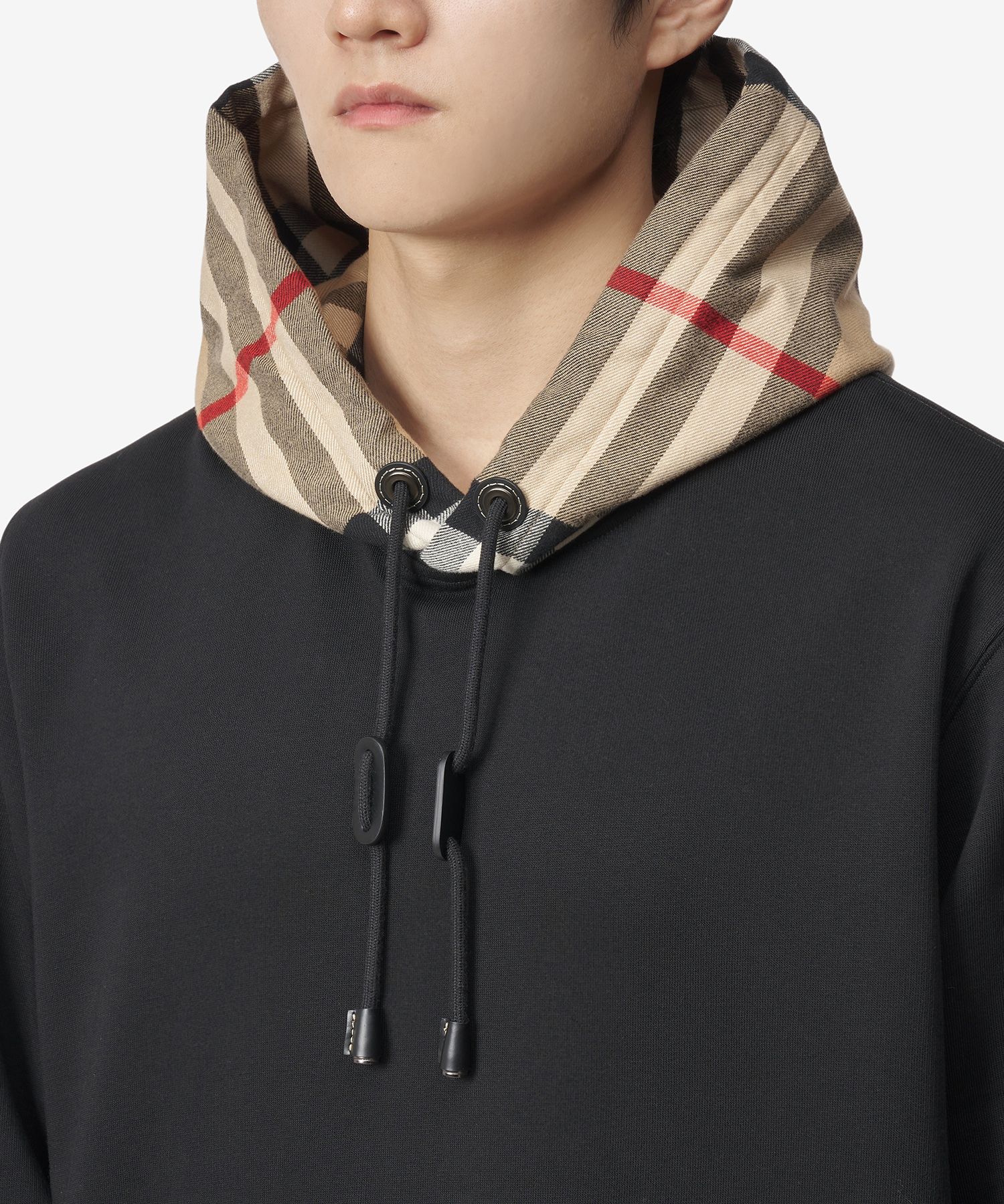 パーカー・フーディ *Burberry* Check Hood Cotton Hood Black 8058117 8058117SS25 18454989_39622304_600.jpg