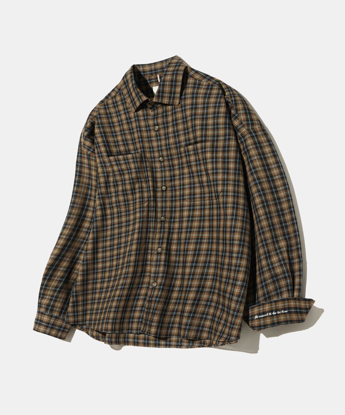 다이아몬드 레이라(DIAMOND LAYLA) Teal Oasis Check Shirt S160   Olive Brown