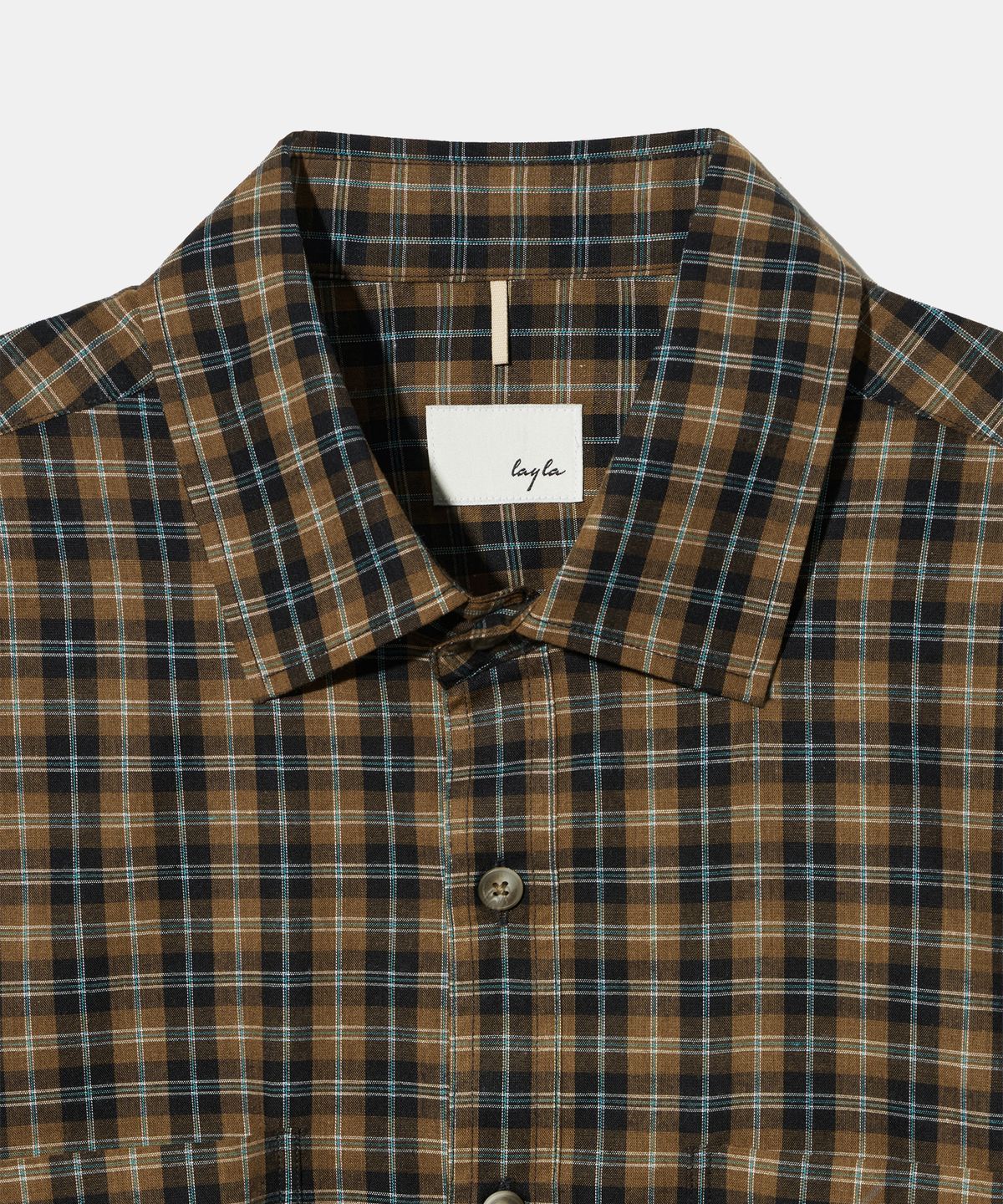 다이아몬드 레이라(DIAMOND LAYLA) Teal Oasis Check Shirt S160   Olive Brown