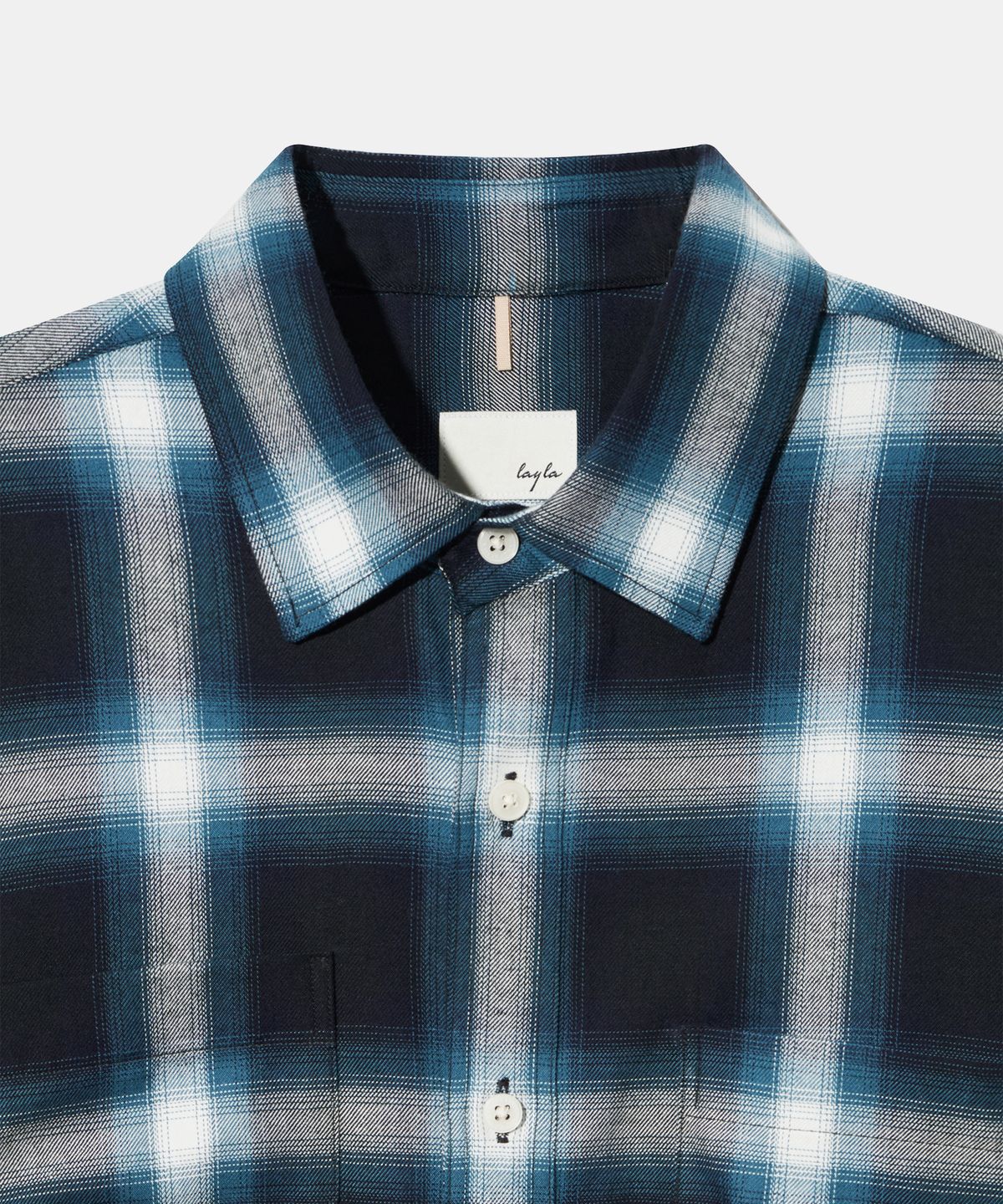 다이아몬드 레이라(DIAMOND LAYLA) Tencel Ombre Deep Blue Tartan Check Shirt S161
