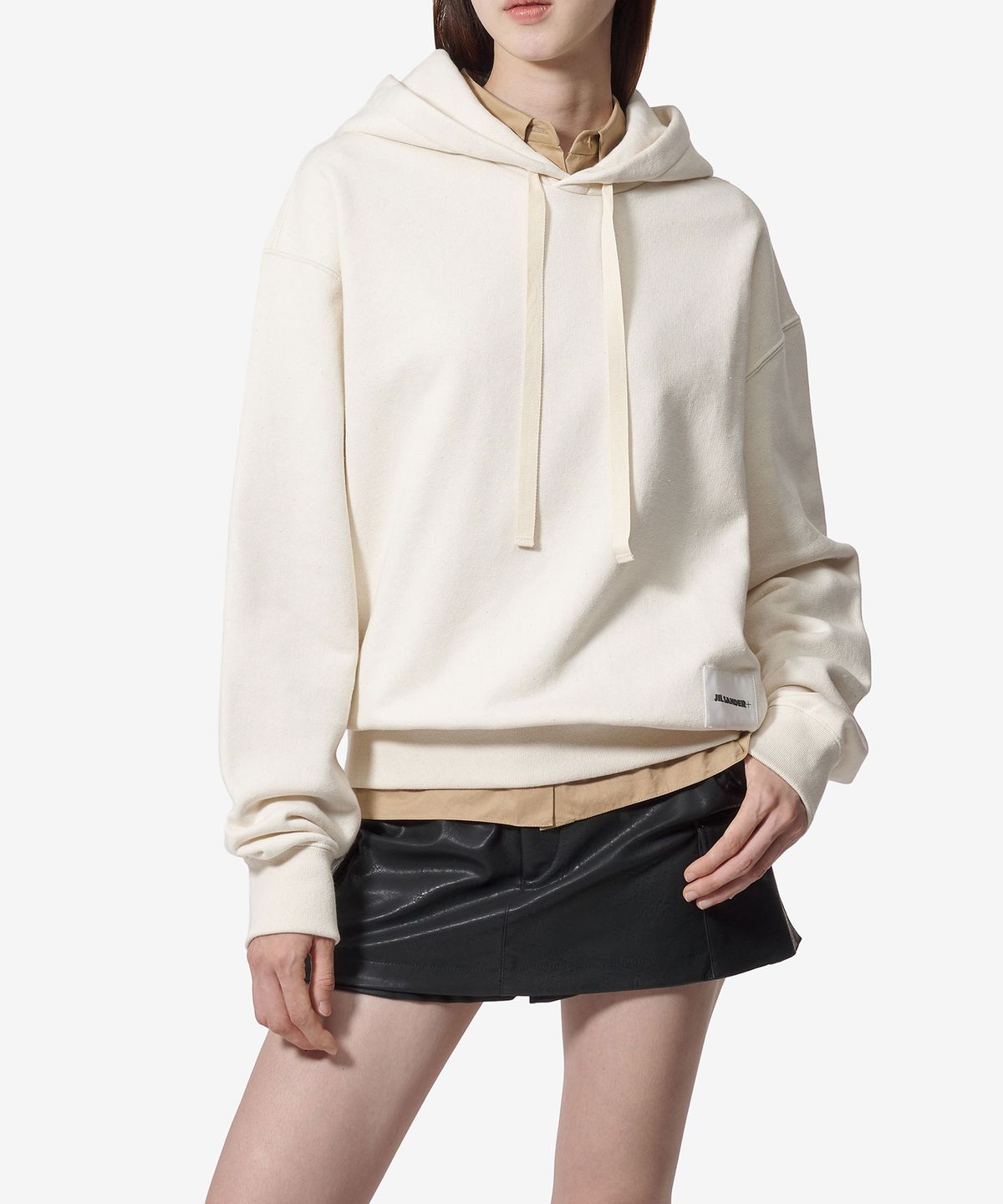 질 샌더(JIL SANDER) 로고 프린트 후드 - 듄 / J40GU0104J20010279