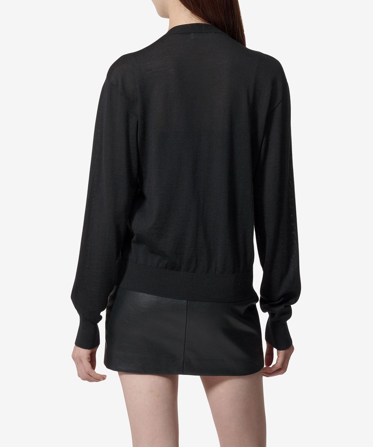 질 샌더(JIL SANDER) 롱 슬리브 크루넥 슬림핏 가디건 - 블랙 / J01HP0004J14501001