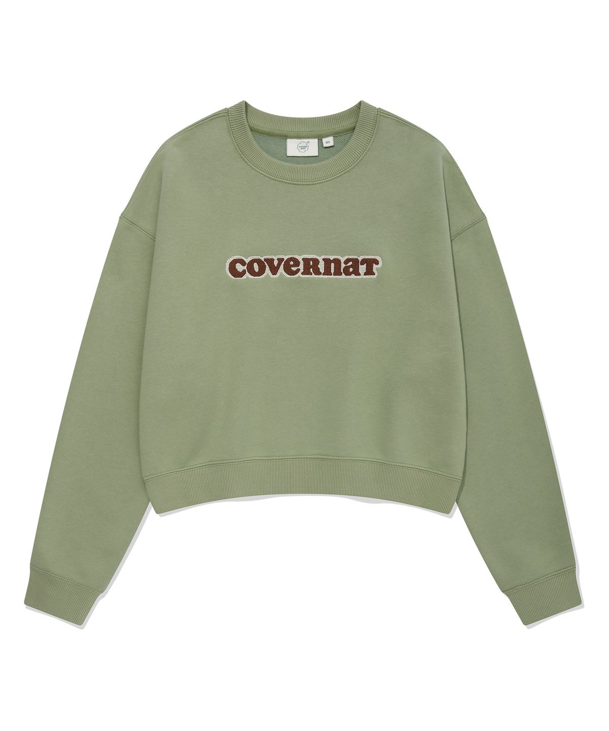커버낫 우먼(COVERNAT WOMAN) 우먼 쿠퍼 로고 맨투맨 Sage Green