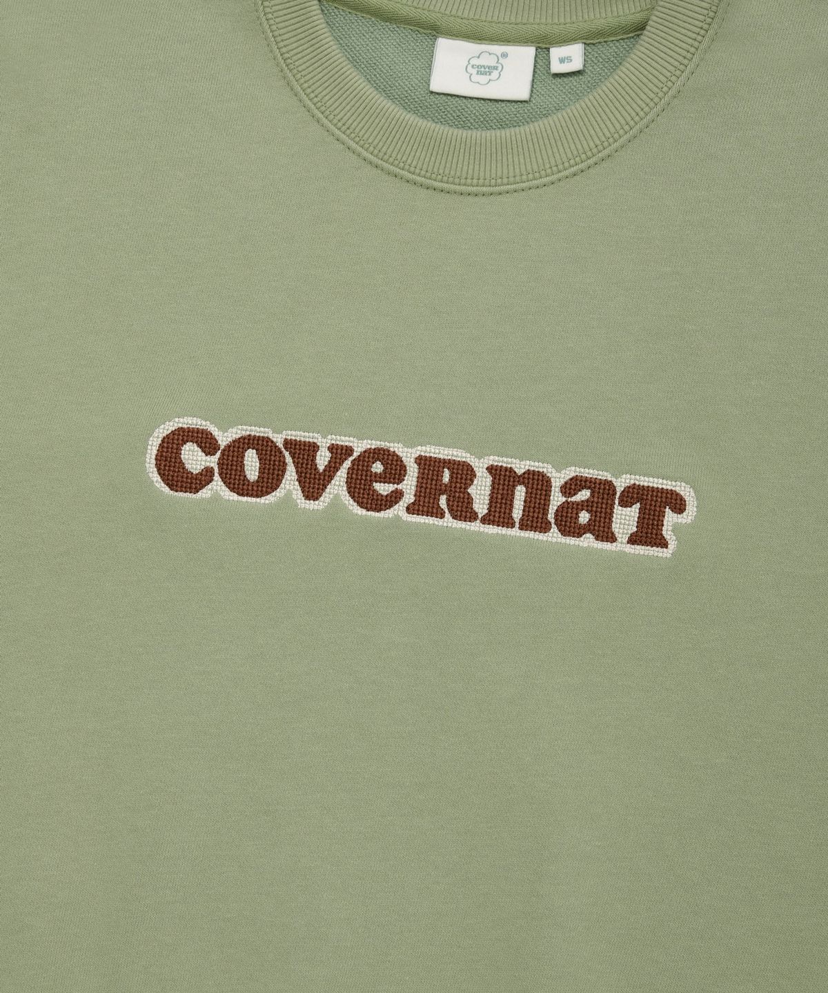 커버낫 우먼(COVERNAT WOMAN) 우먼 쿠퍼 로고 맨투맨 Sage Green