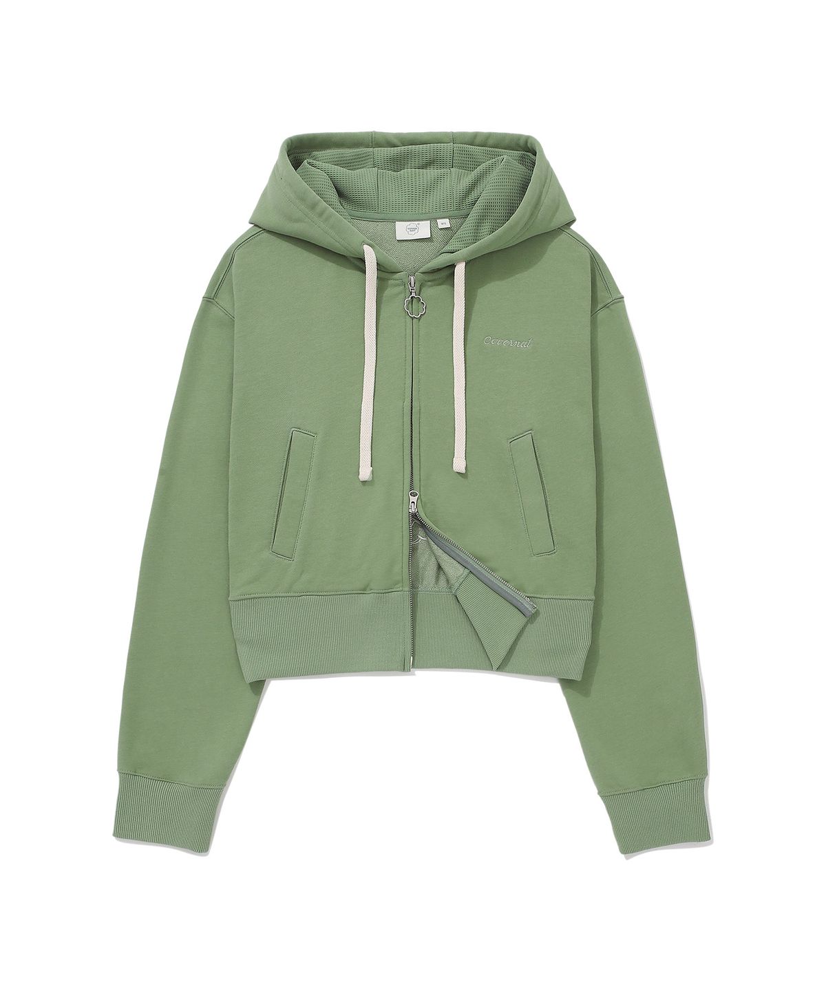 커버낫 우먼(COVERNAT WOMAN) 우먼 크롭 후디 집업 Sage Green