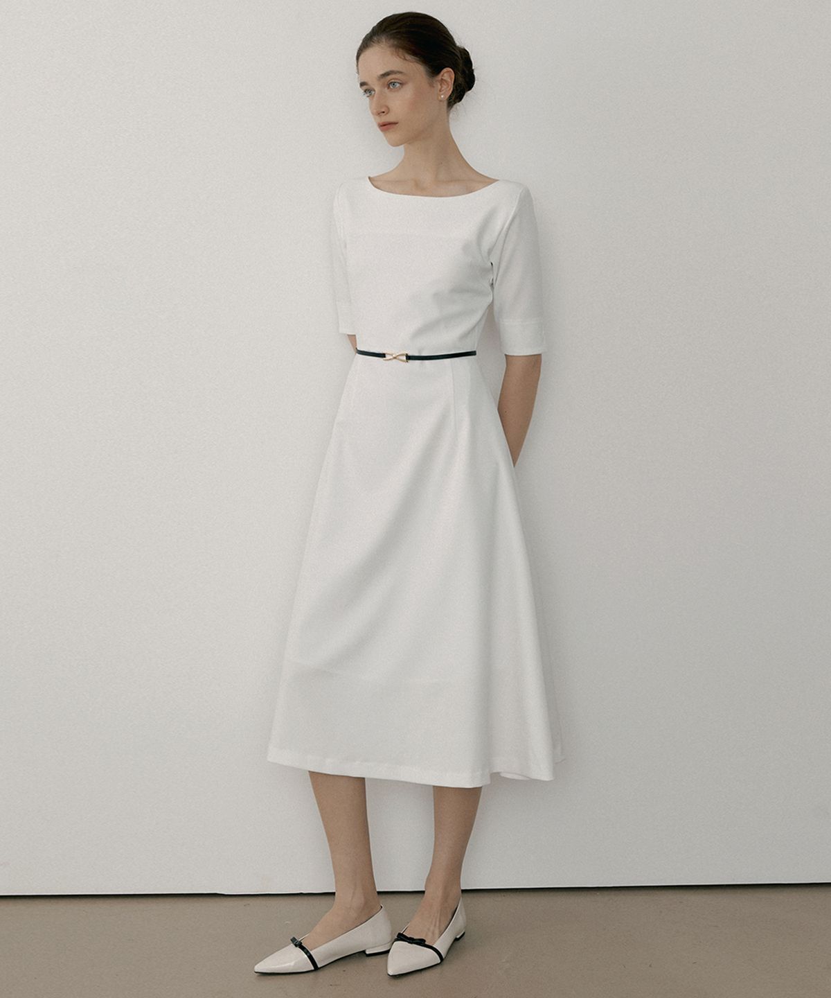 리올그(REORG) MOR BOAT NECK CLASSIC FLARE OPS WHITE