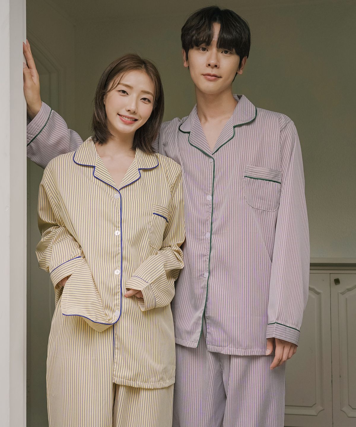 파란(PALAN) 파르마 스트라이프 커플 파자마 잠옷세트