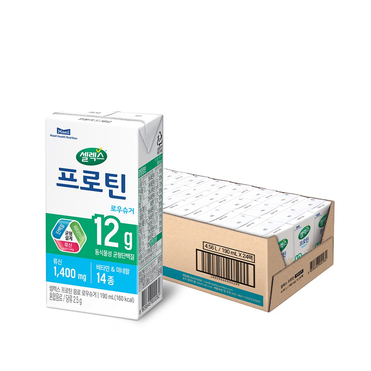 셀렉스(SELEX) [24개] 마시는 프로틴 음료 로우슈거 190ml