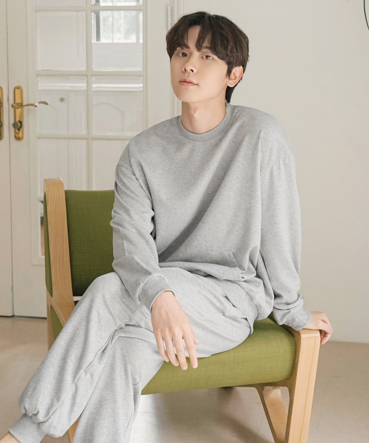 파란(PALAN) 남성용 르메드 포켓 맨투맨 조거 세트