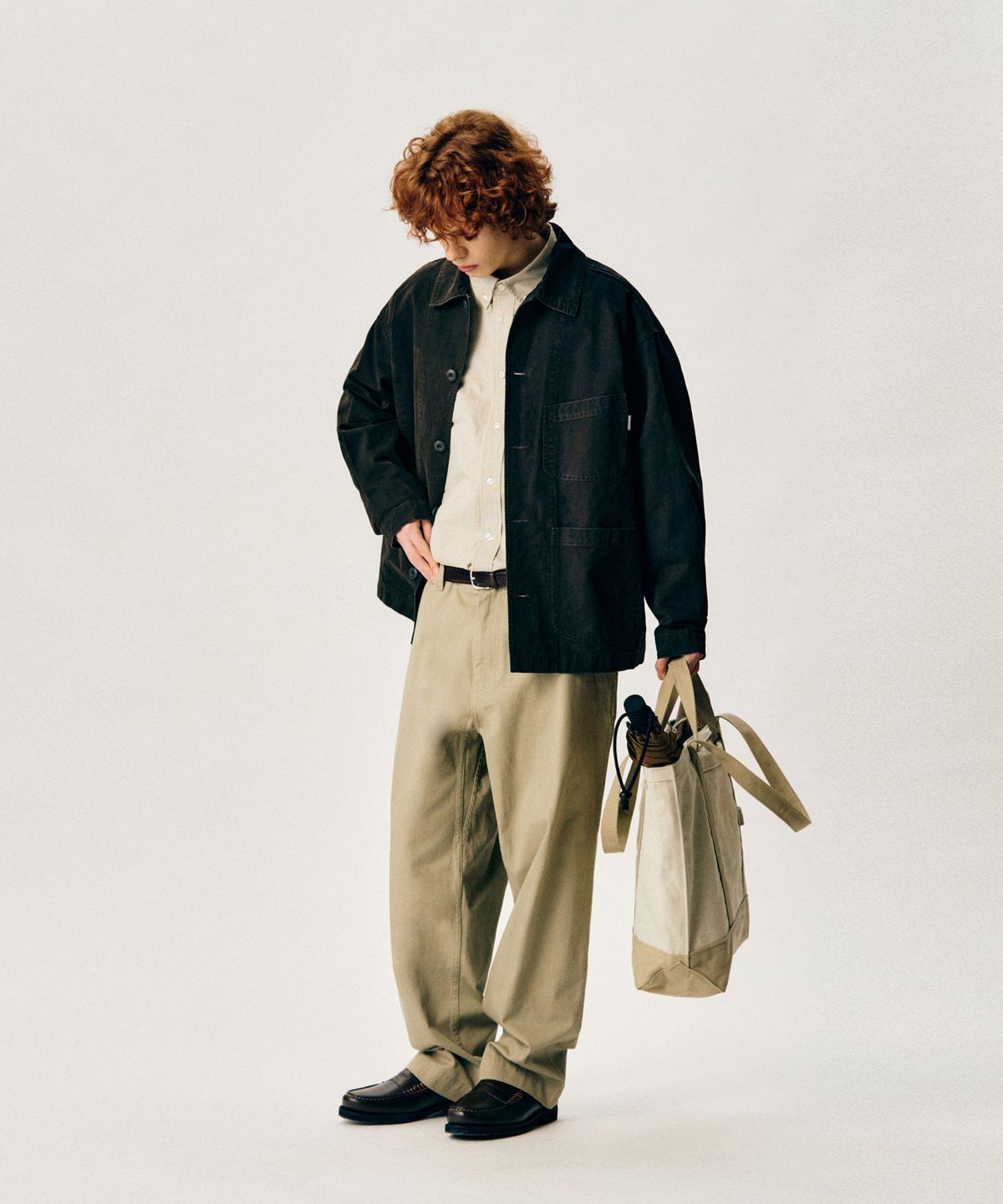에스피오나지(ESPIONAGE) French Wide Work Jacket (Moleskin) Washed Mocha
