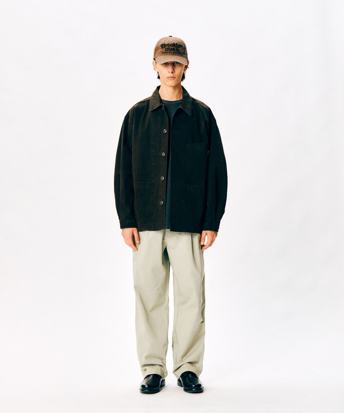 에스피오나지(ESPIONAGE) French Wide Work Jacket (Moleskin) Washed Mocha