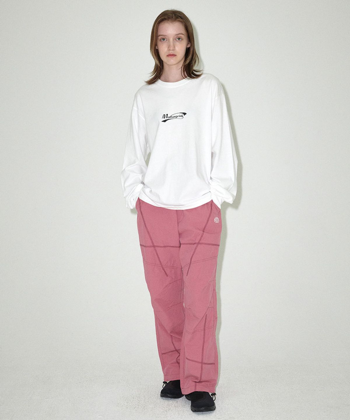 마하그리드(MAHAGRID) COVER STITCH PARACHUTE PANT PINK(MG2ESMPA11A)