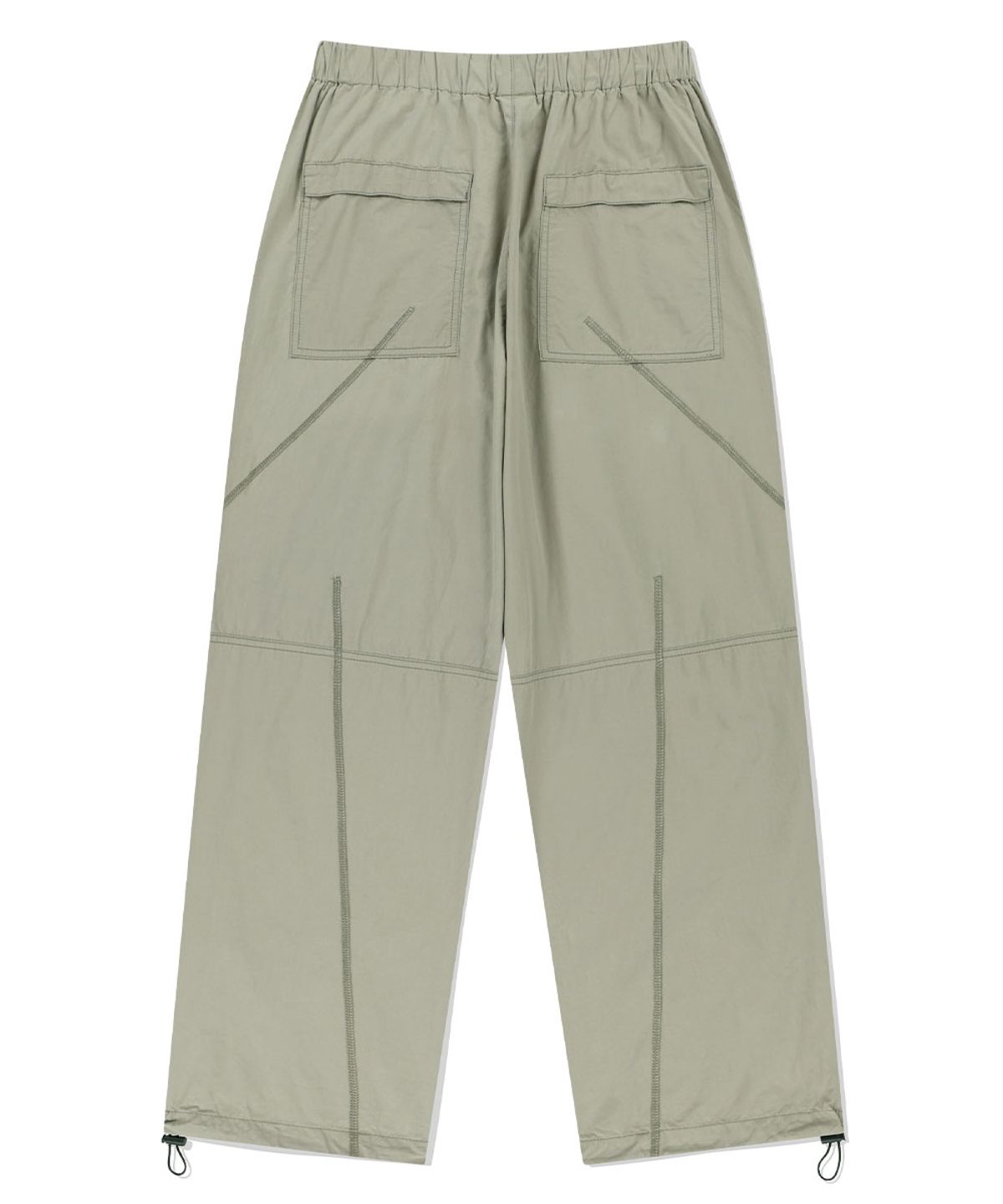 마하그리드(MAHAGRID) COVER STITCH PARACHUTE PANT SAGE(MG2ESMPA11A)