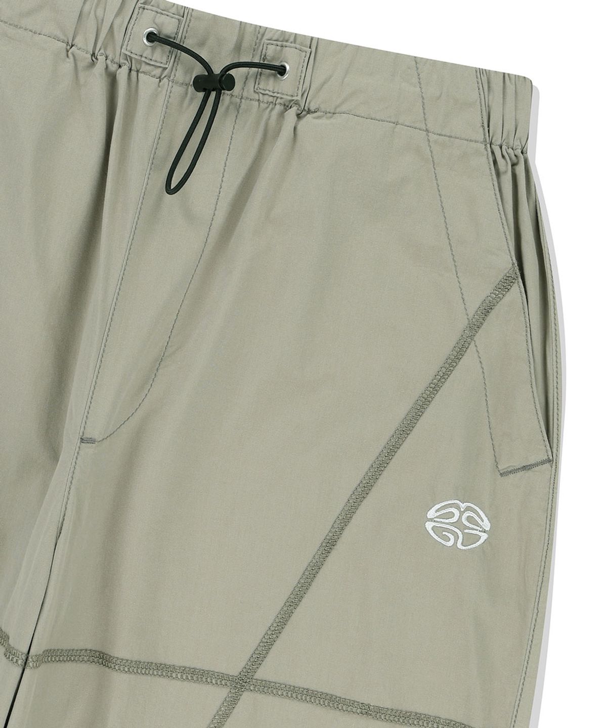 마하그리드(MAHAGRID) COVER STITCH PARACHUTE PANT SAGE(MG2ESMPA11A)