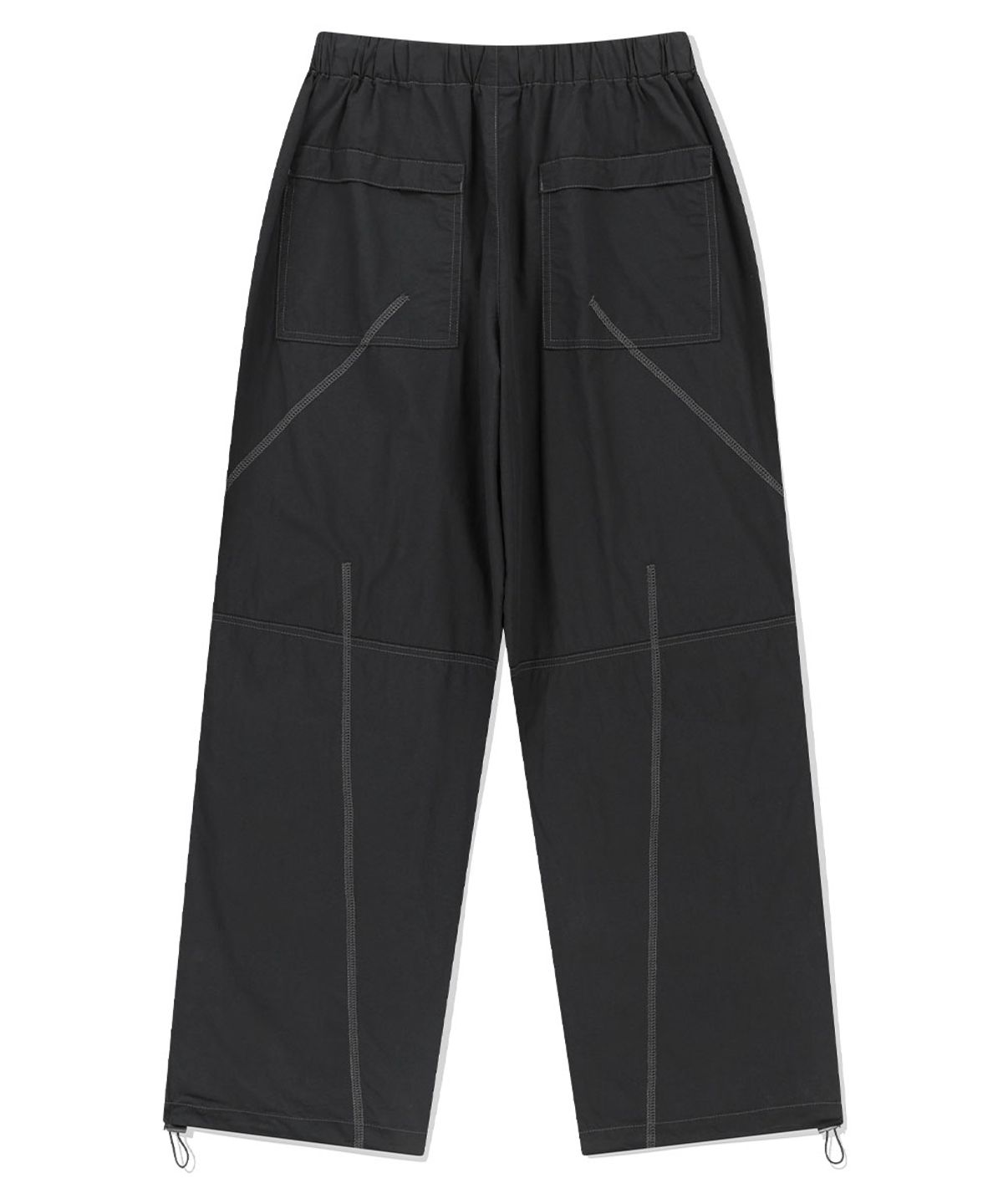 마하그리드(MAHAGRID) COVER STITCH PARACHUTE PANT JET BLACK(MG2ESMPA11A)