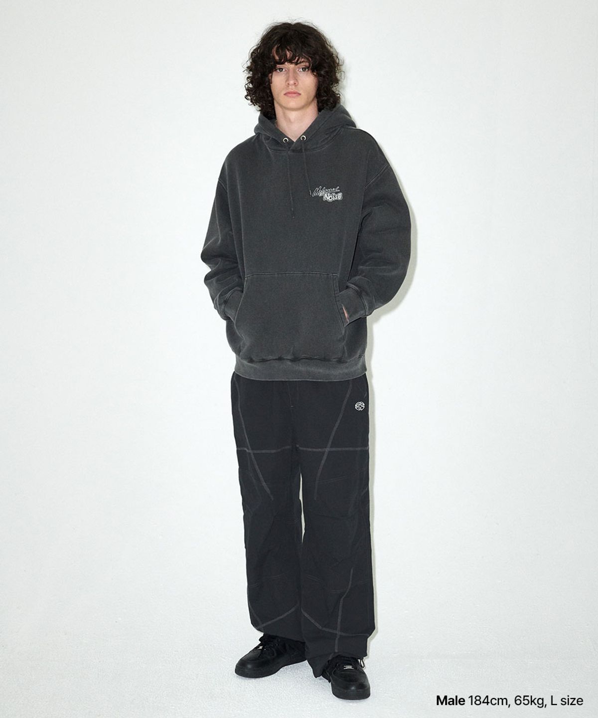 마하그리드(MAHAGRID) COVER STITCH PARACHUTE PANT JET BLACK(MG2ESMPA11A)
