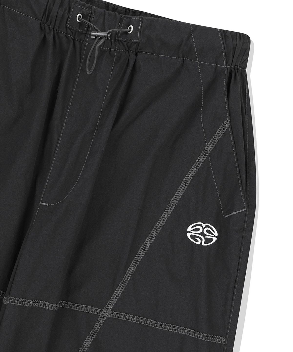 마하그리드(MAHAGRID) COVER STITCH PARACHUTE PANT JET BLACK(MG2ESMPA11A)