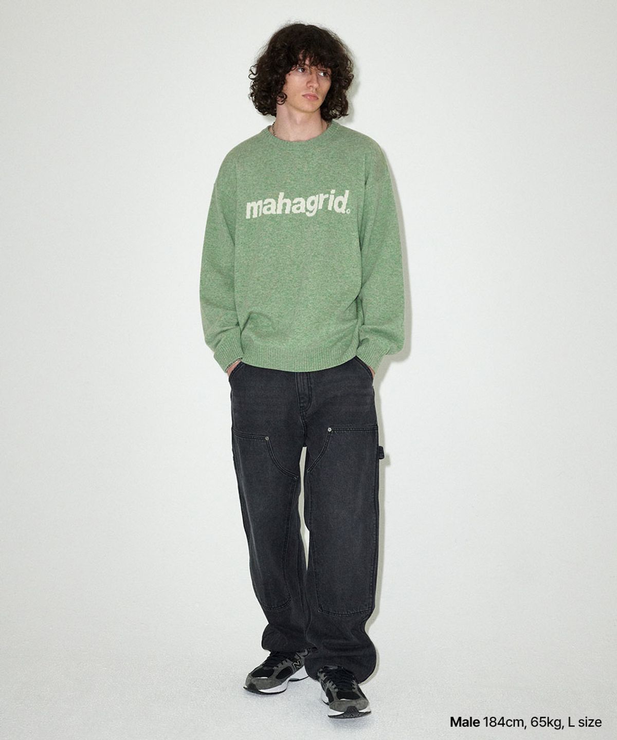 마하그리드(MAHAGRID) BASIC LOGO KNIT SWEATER GREEN(MG2EFMK620A)