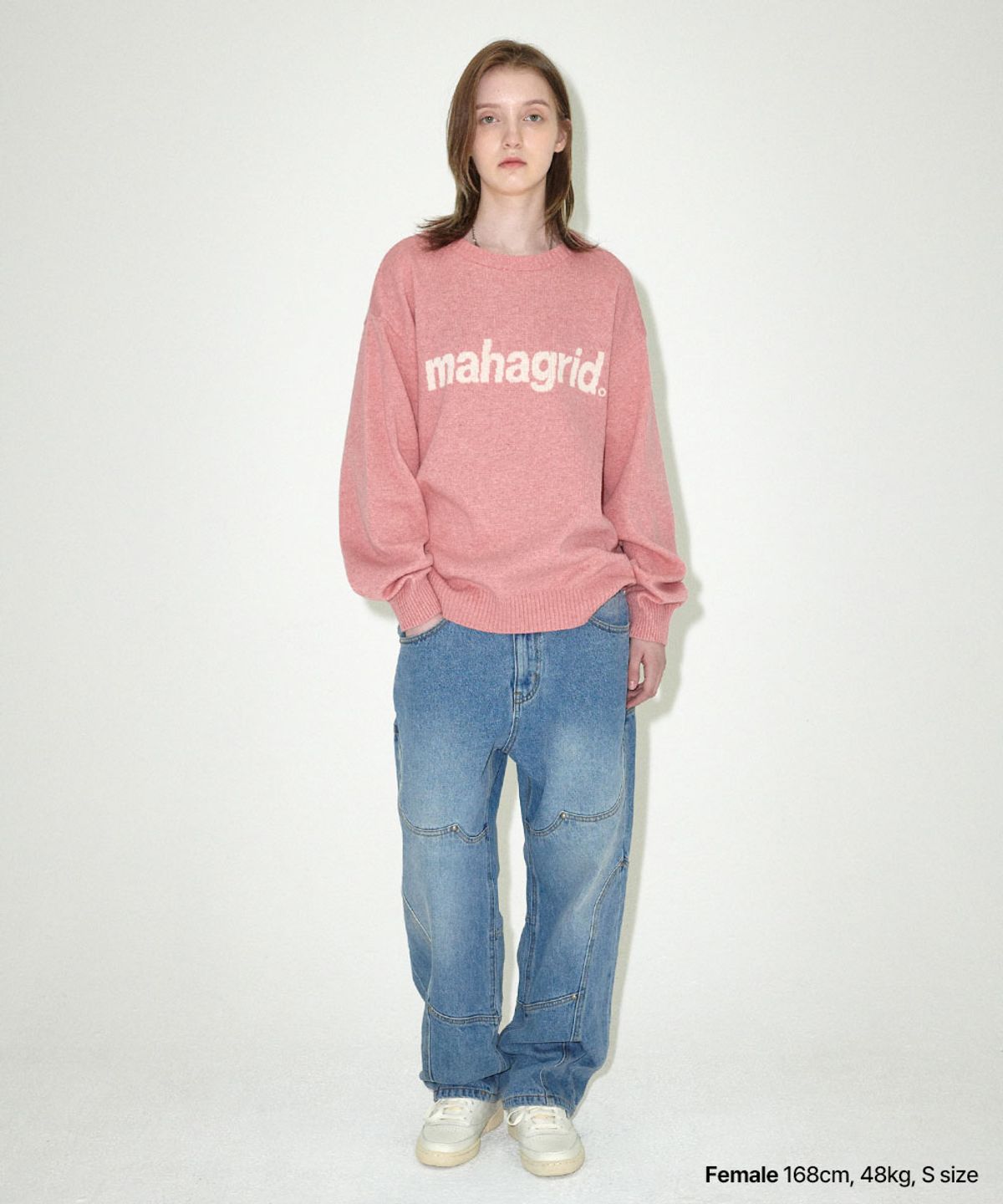마하그리드(MAHAGRID) BASIC LOGO KNIT SWEATER PINK(MG2EFMK620A)