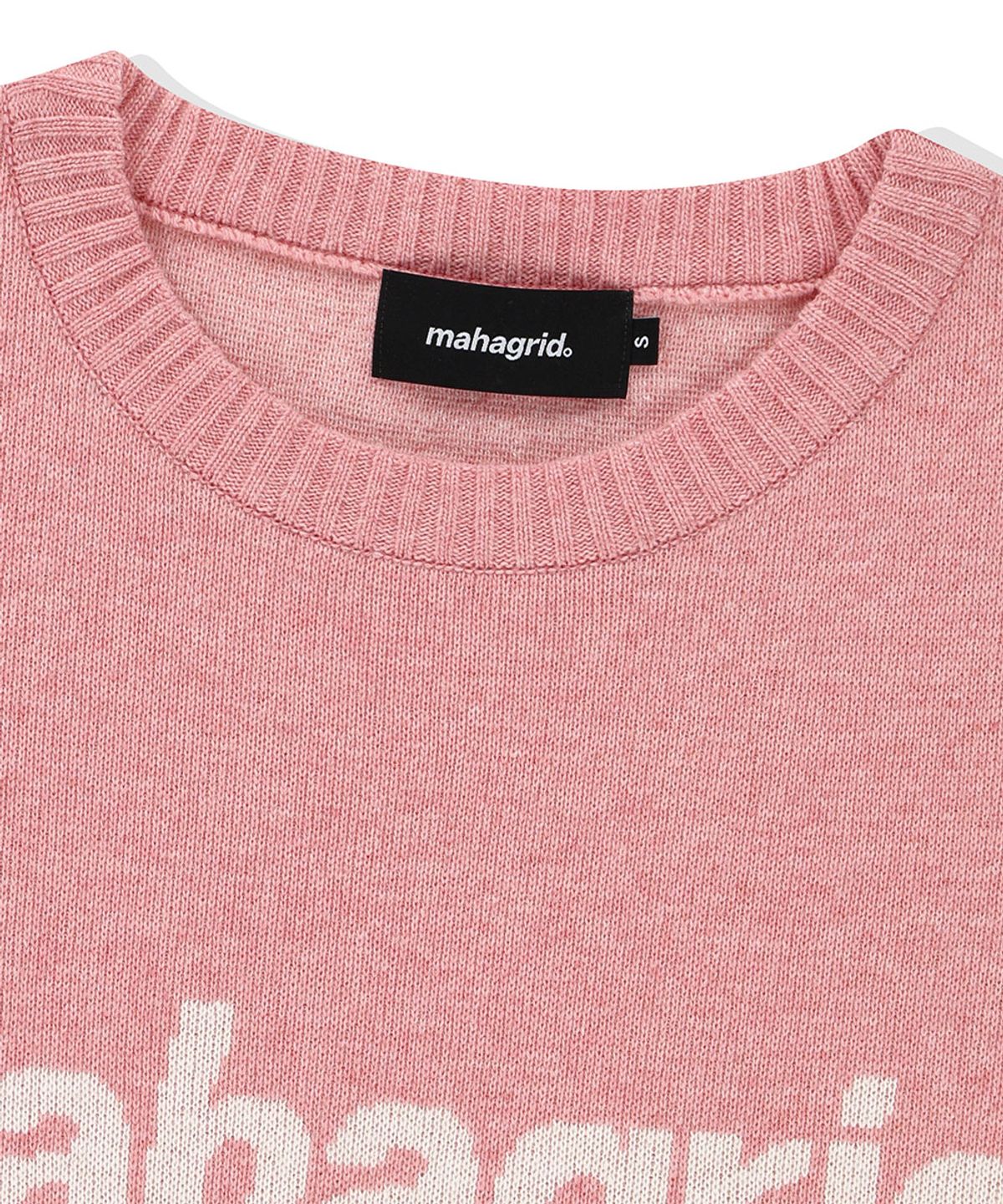 마하그리드(MAHAGRID) BASIC LOGO KNIT SWEATER PINK(MG2EFMK620A)