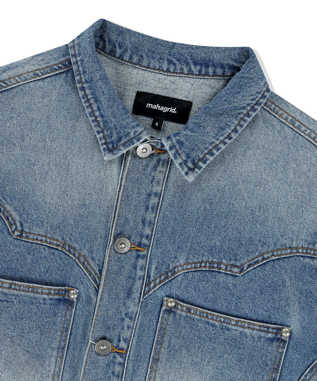 마하그리드(MAHAGRID) WESTERN DENIM JACKET BLUE(MG2EFMD115A)