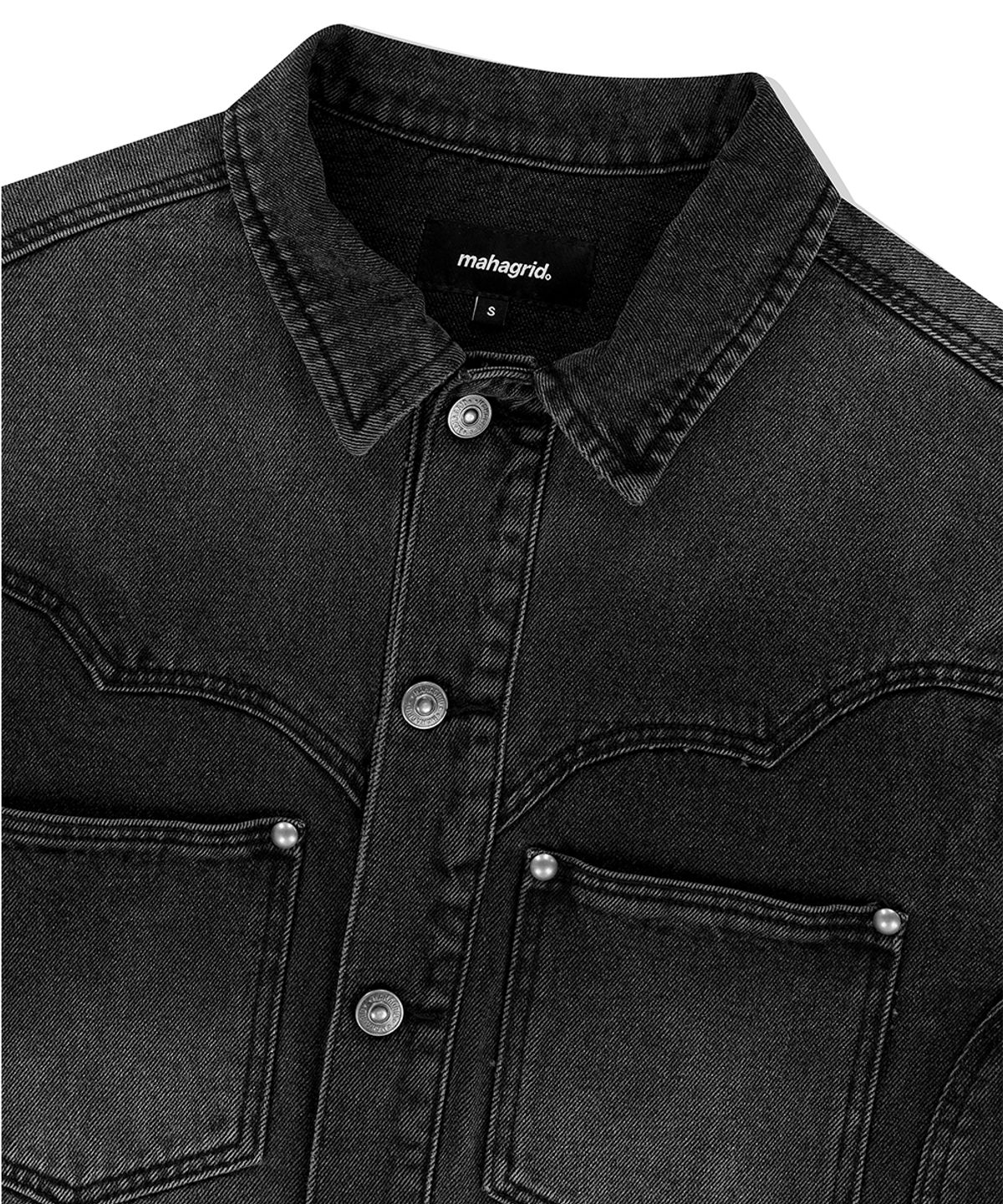마하그리드(MAHAGRID) WESTERN DENIM JACKET BLACK(MG2EFMD115A)