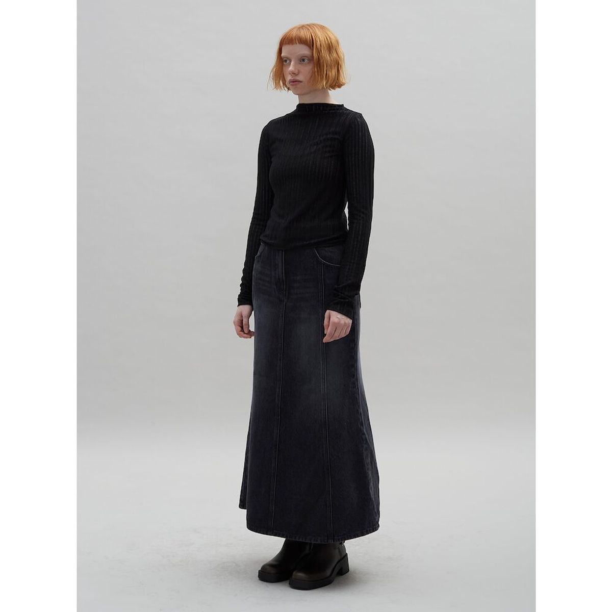 샌드 사운드(SAND SOUND) Modified Lip Tissue Sheer Top  Black