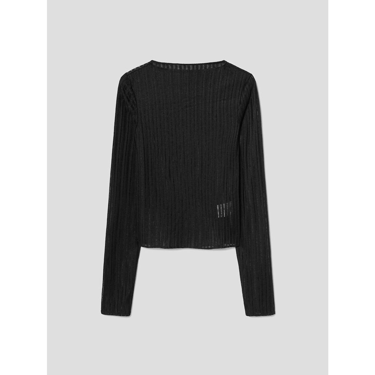 샌드 사운드(SAND SOUND) Modified Lip Tissue Sheer Top  Black