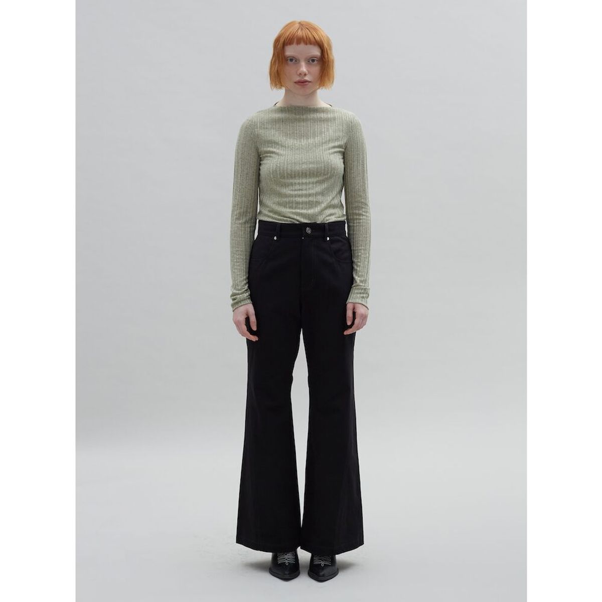 샌드 사운드(SAND SOUND) Modified Lip Tissue Sheer Top  Khaki