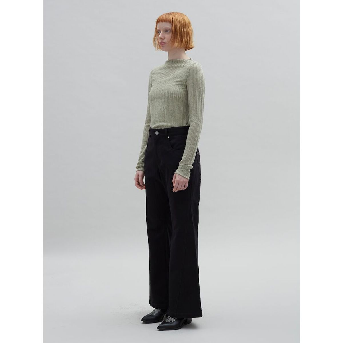 샌드 사운드(SAND SOUND) Modified Lip Tissue Sheer Top  Khaki