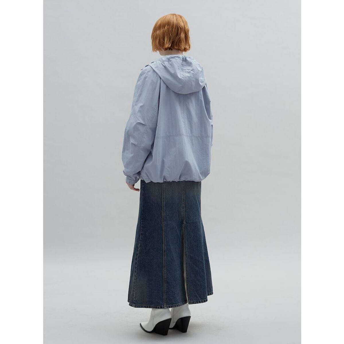 샌드 사운드(SAND SOUND) Oversized Fit String Hooded Jumper  Sky Blue