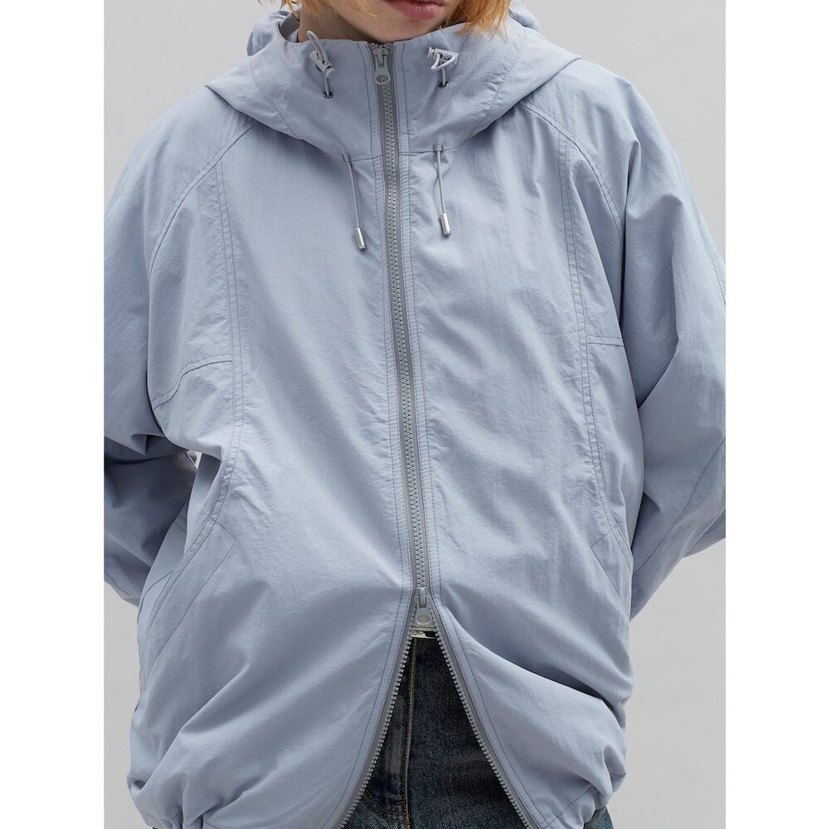 샌드 사운드(SAND SOUND) Oversized Fit String Hooded Jumper  Sky Blue