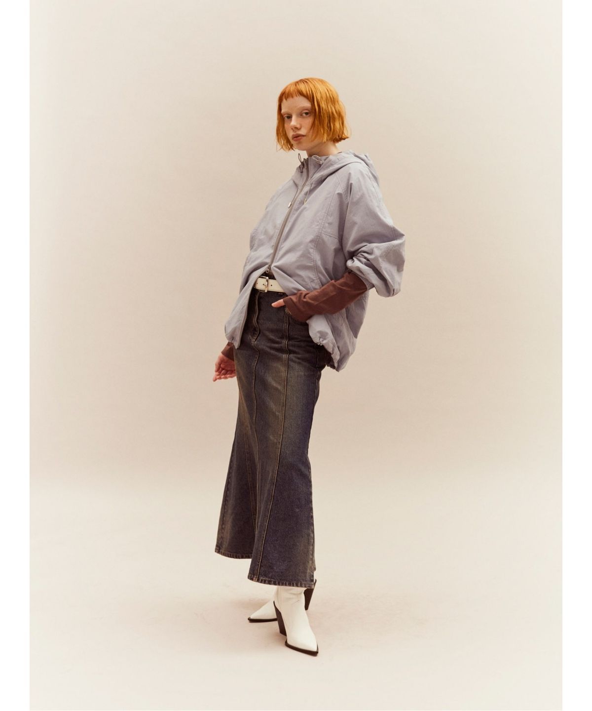 샌드 사운드(SAND SOUND) Oversized Fit String Hooded Jumper  Sky Blue