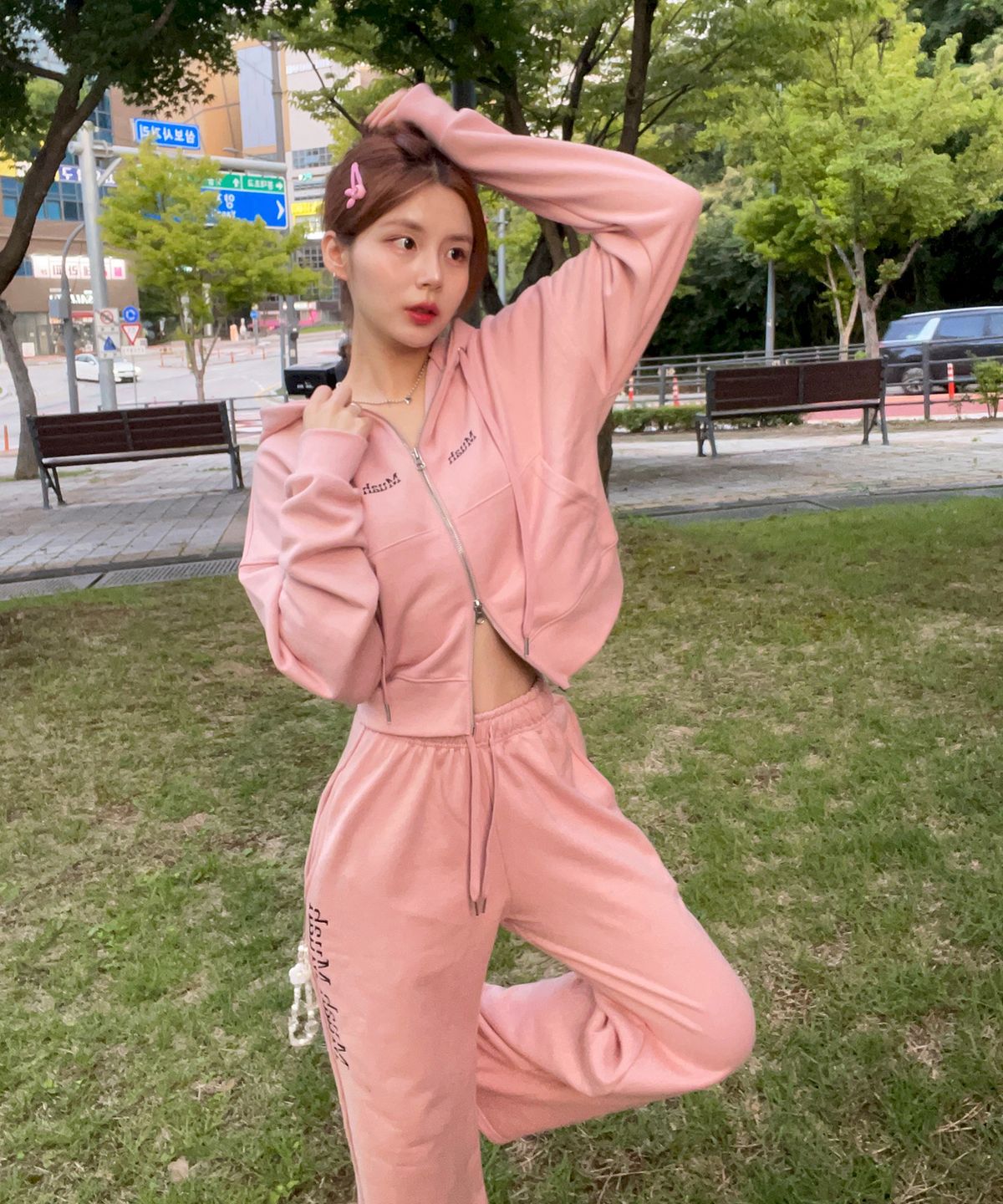 무아무아(MUAHMUAH) 로고스티치 와이드 밴딩 팬츠 [9color]