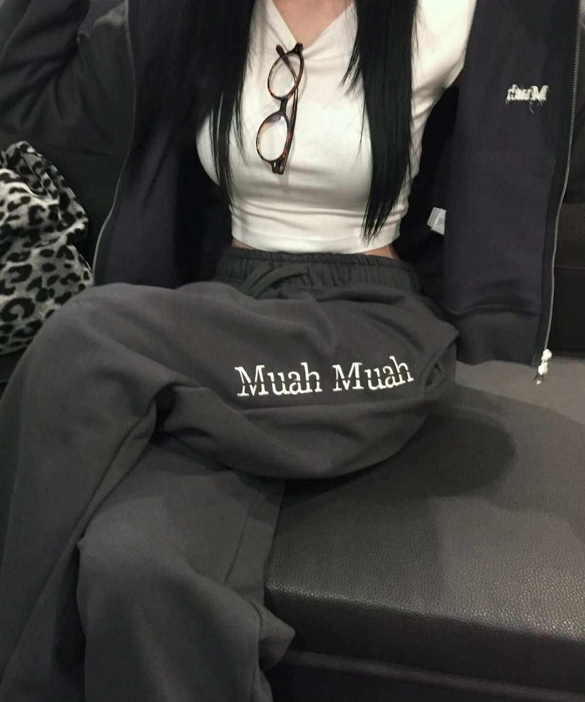 무아무아(MUAHMUAH) 로고스티치 와이드 밴딩 팬츠 [9color]