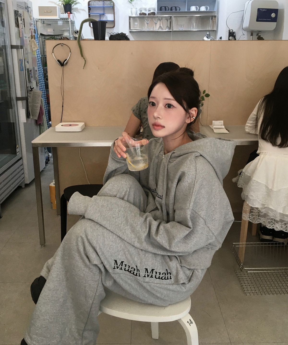 무아무아(MUAHMUAH) 로고스티치 와이드 밴딩 팬츠 [9color]