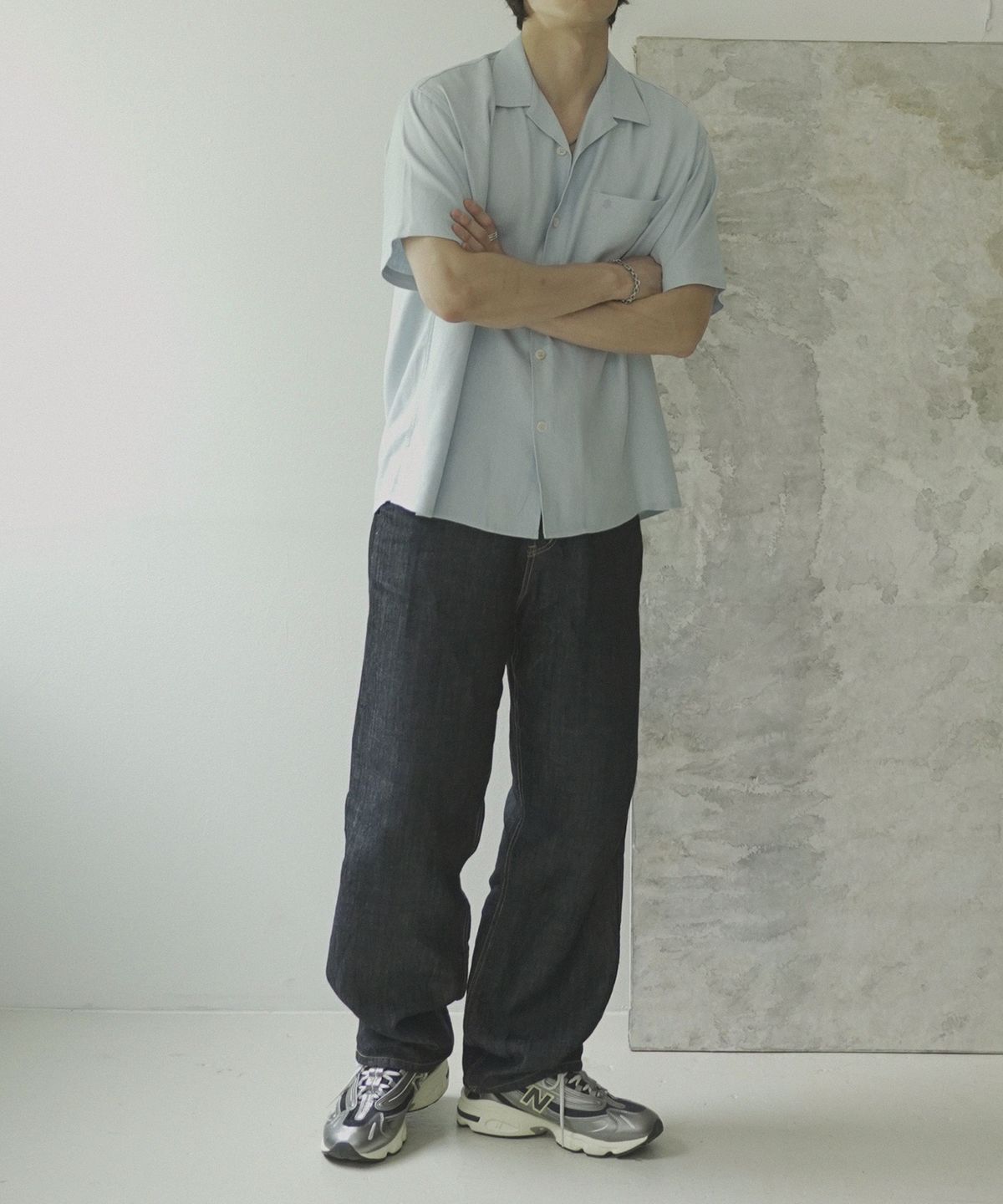 시도(SIIIIDO) LINEN FLEXIBLE WORK OPEN COLLAR SHIRT #1