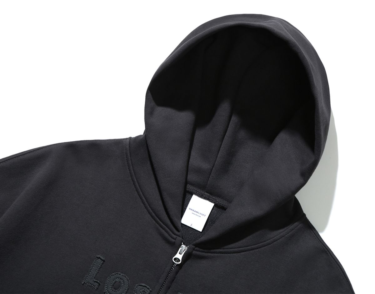어반스터프(URBANSTOFF) 패서디나 크롭 후드 집업 (챠콜)
