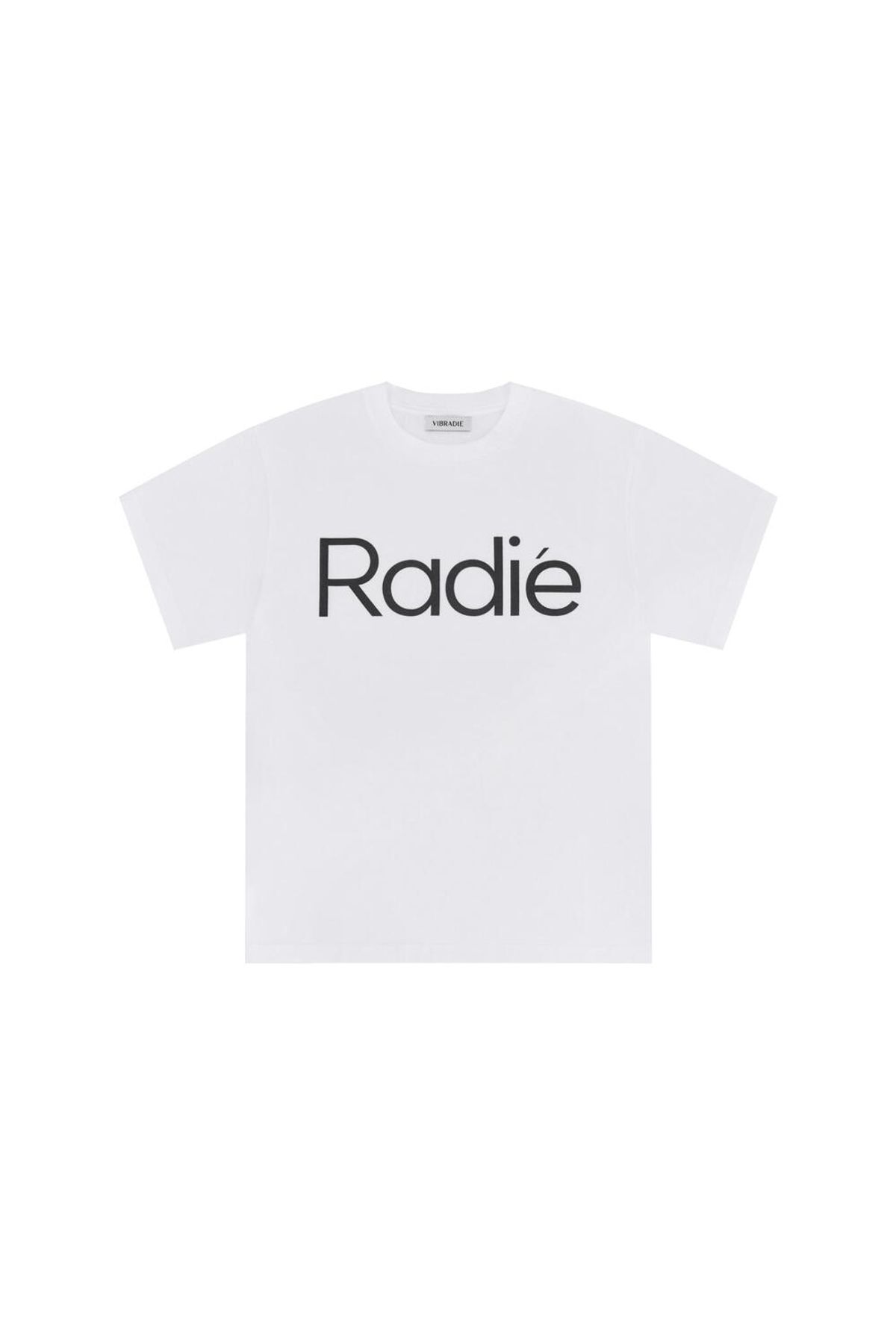 바이브라디(VIBRADIE) RADIE 남여공용 로고 화이트 블랙 반팔티