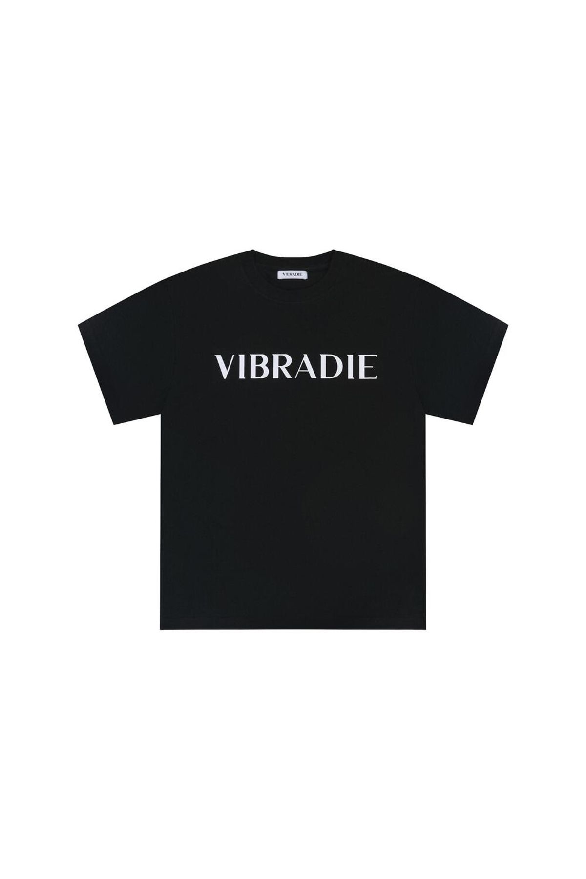 바이브라디(VIBRADIE) 남성 남여공용 로고 블랙 반팔티