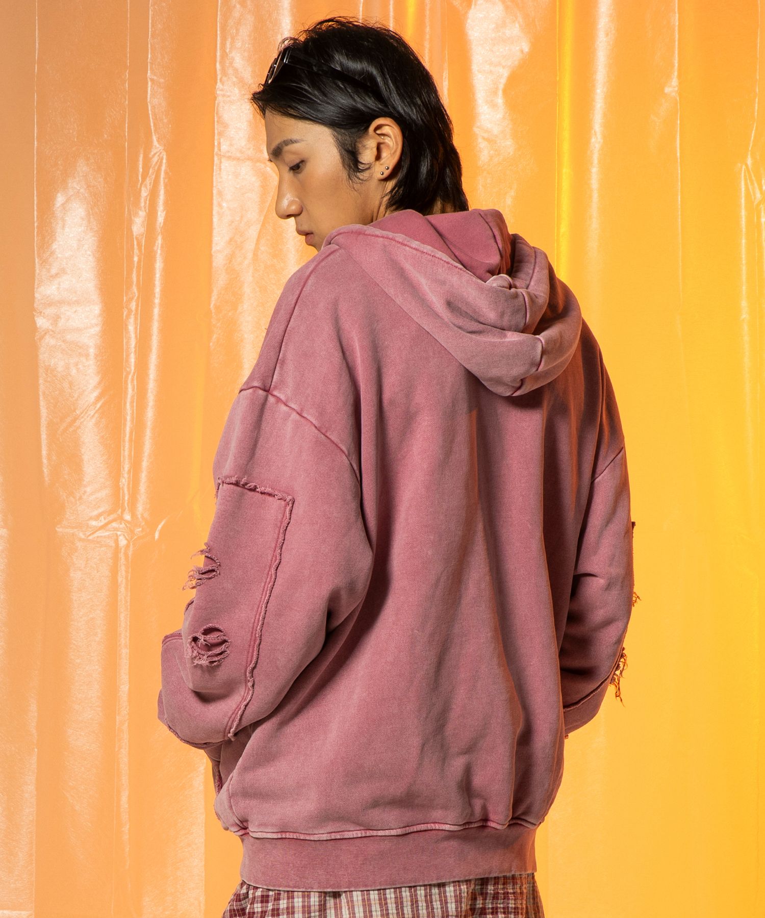 アウターその他 XTONZ XTT065 Carpenter Damage Two-Way Hood Zip-Up CHARCOAL X MUSINSA | XTONZ XTT065 Carpenter Damage Two-Way Hood Zip-Up