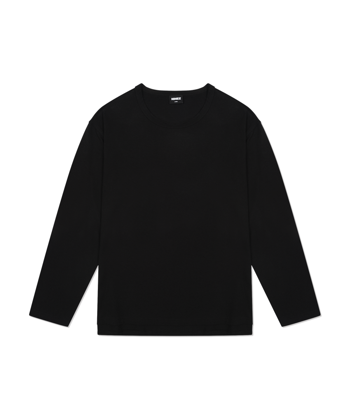 나인제트(NINEZ) 소프트 모달 루즈핏 긴팔 티셔츠 (블랙) 24TL03
