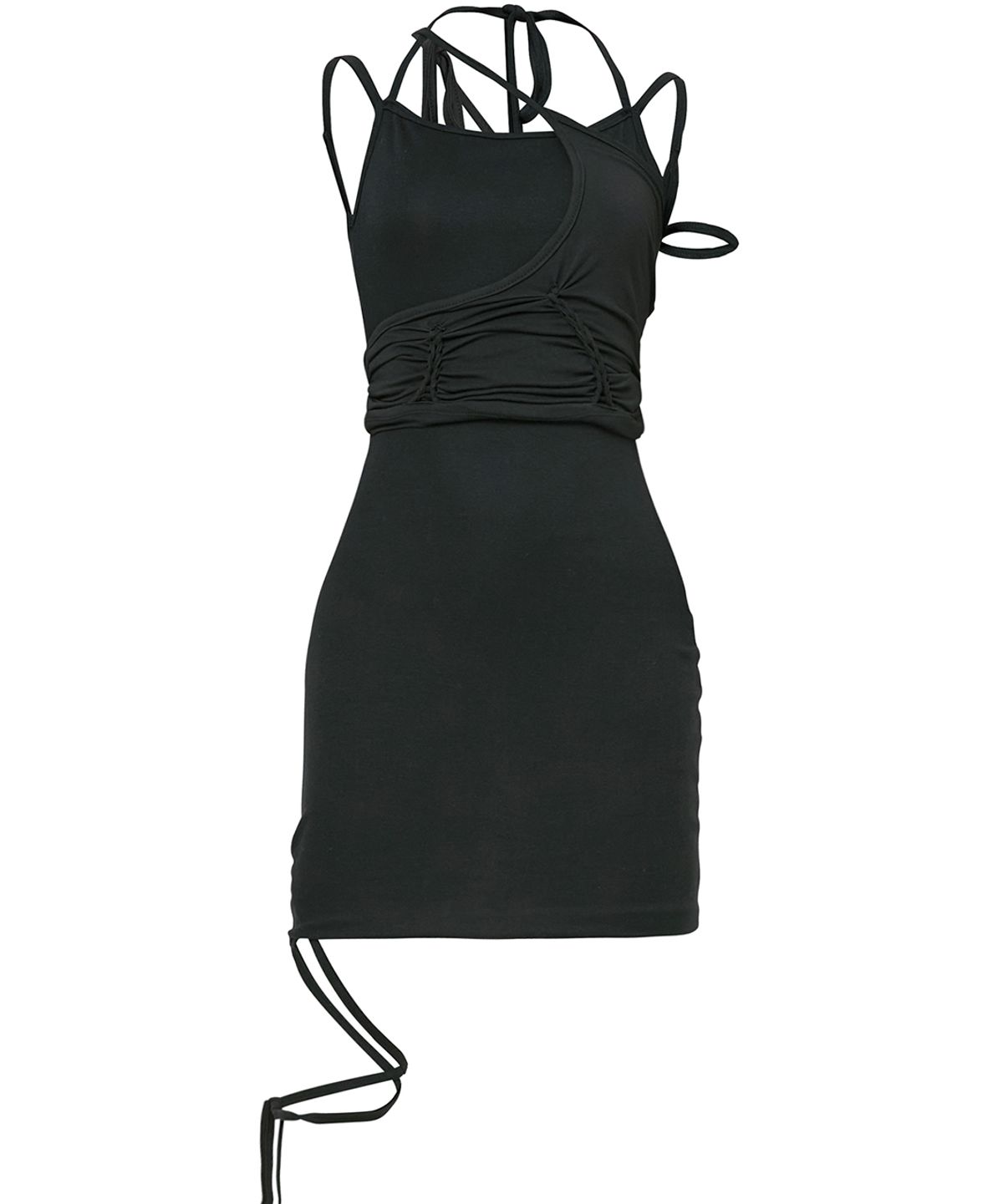 플레어업(FLAREUP) [SET] Layered Handmade Twisted Dress (FL-133_Black)