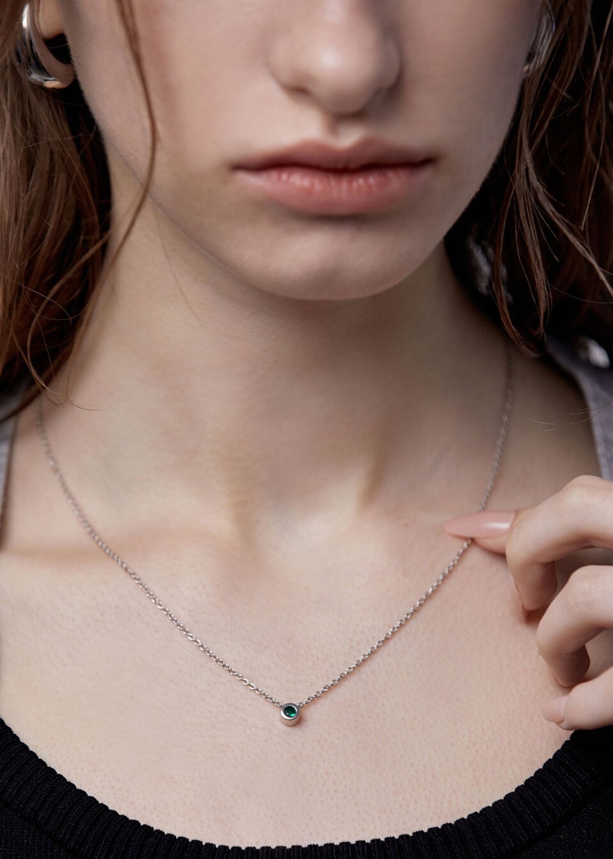 아논(ANON) Daily Bezel Necklace _Green