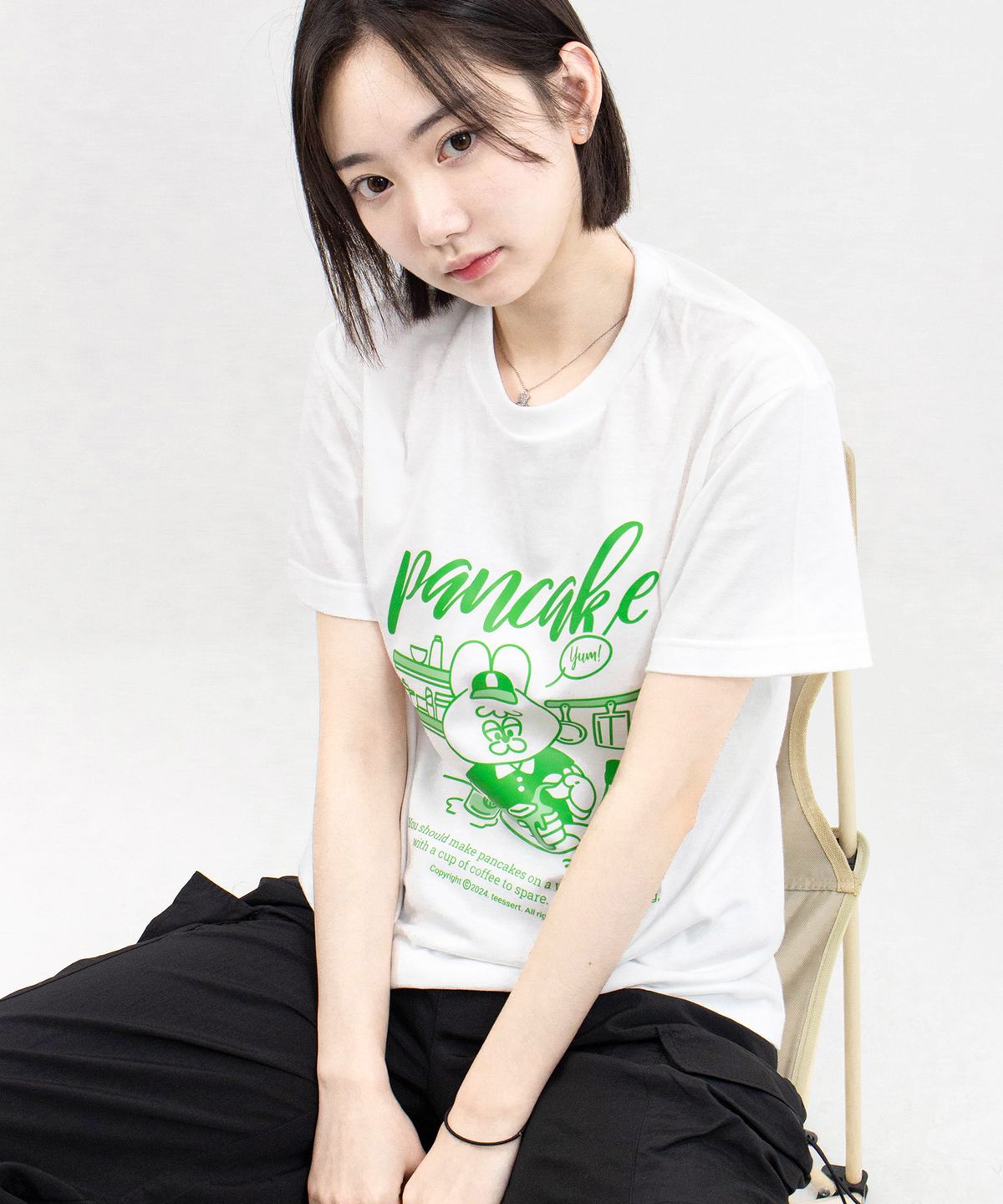 티저트(TEESSERT) 팬케이크 프린팅 데일리 면 반팔티셔츠 (1 color 3types) TSS_14