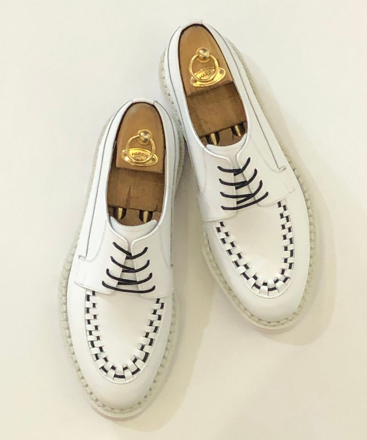 조앤슈(JOENSHOE) 로랑 체크 워커 옥스퍼드 화이트