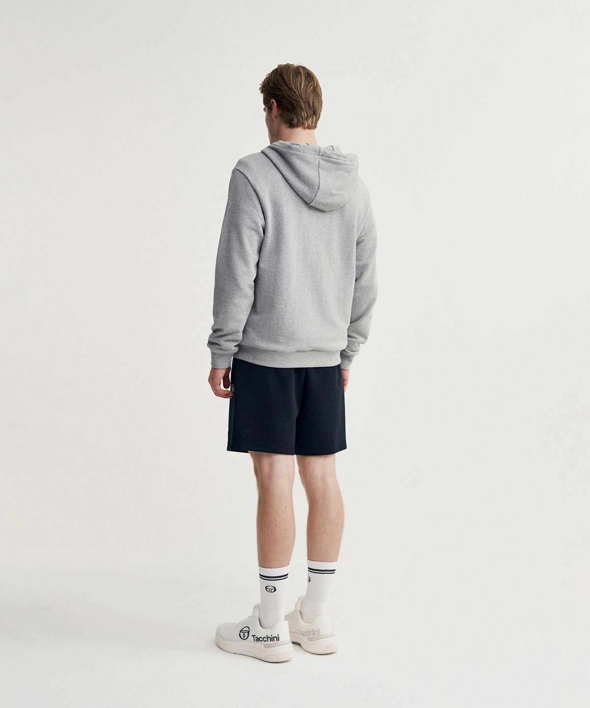 세르지오 타키니(SERGIO TACCHINI) U 데일리 레터링 후드 집업 (Melange Grey)
