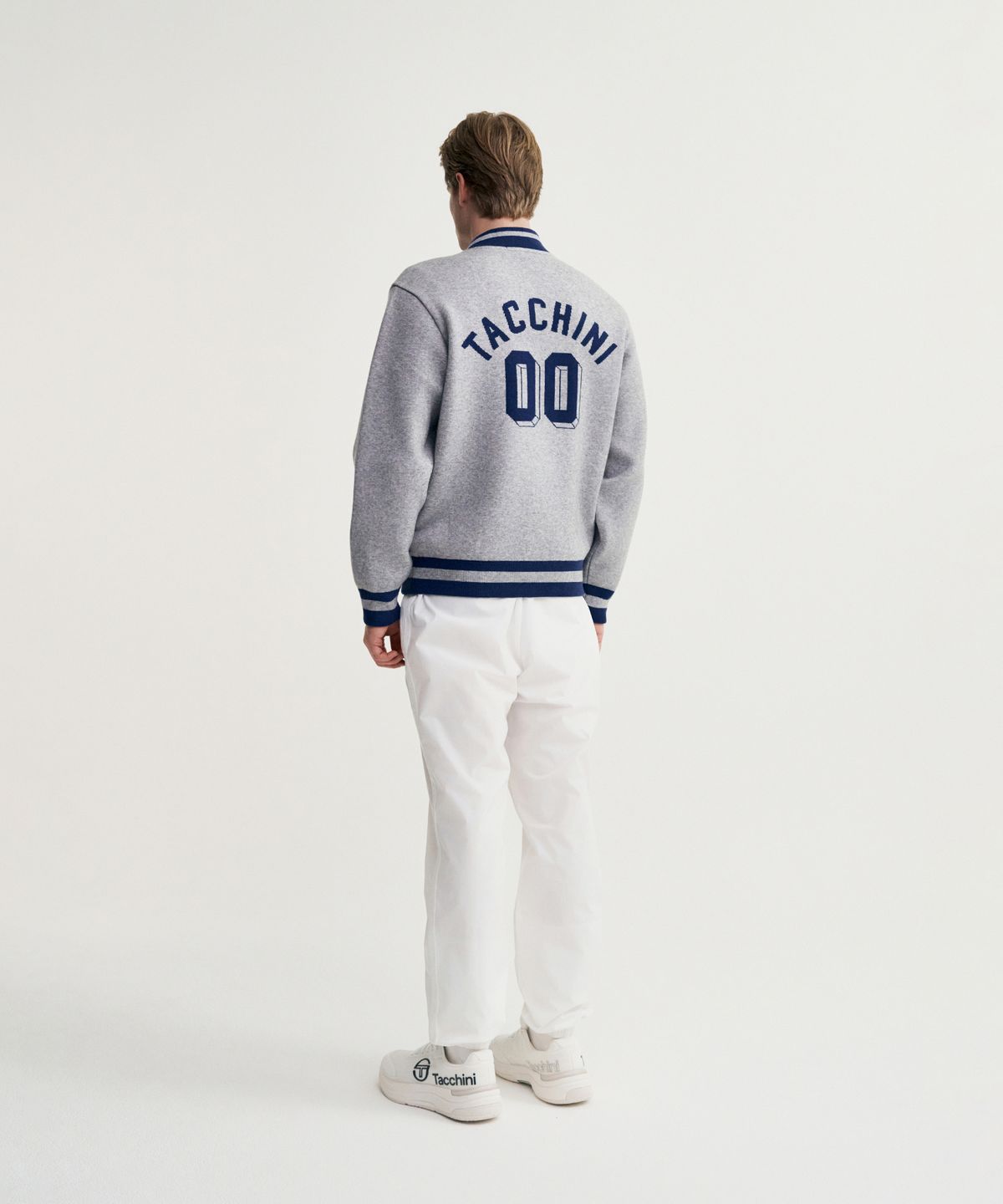 세르지오 타키니(SERGIO TACCHINI) M 프레피 바시티 가디건 (Melange Grey)